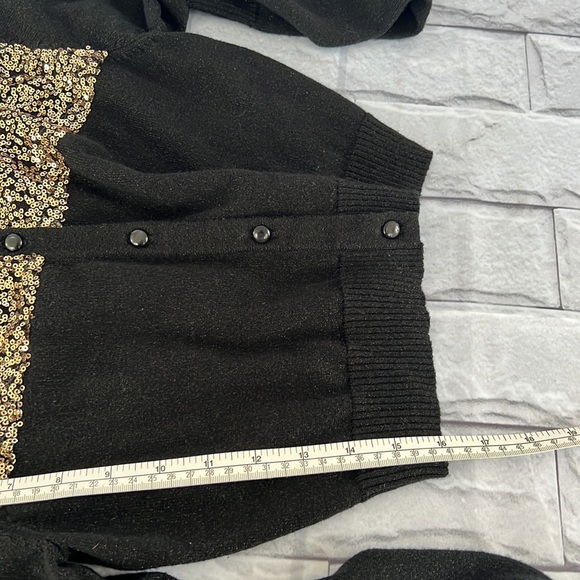 Princess Vera Wang sequin black long sleeve crop top size medium - Picture 7 of 7